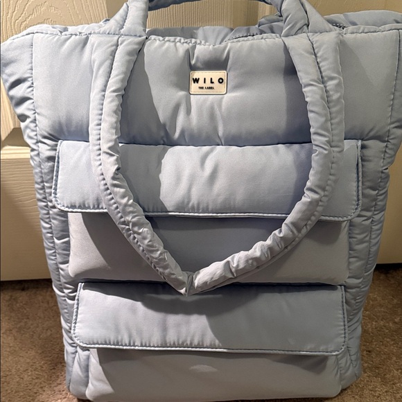 Wilo The Label Handbags - Wilo Light Blue Quilted Tote Bag